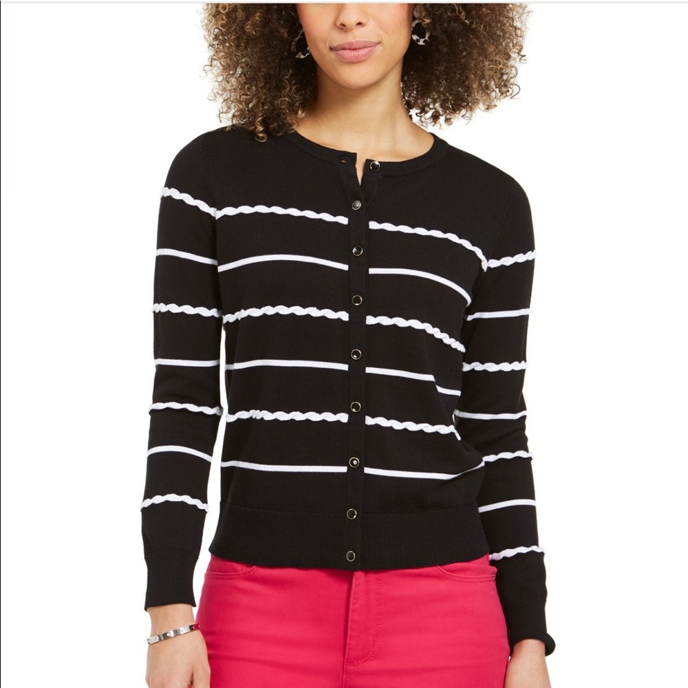 Women’s Charter Club Strip Cardigan Sweater